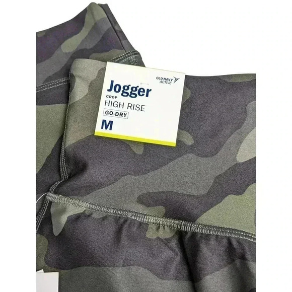 New Old Navy Green Camo Powersoft Jogger Crop Pants High Rise Go Dry Size M - Picture 5 of 8